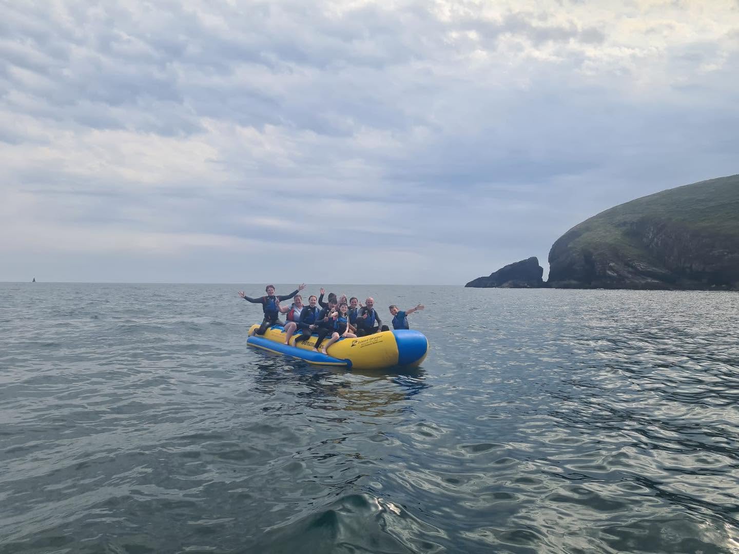 Children riding the banana boat at Ardmore summer camp