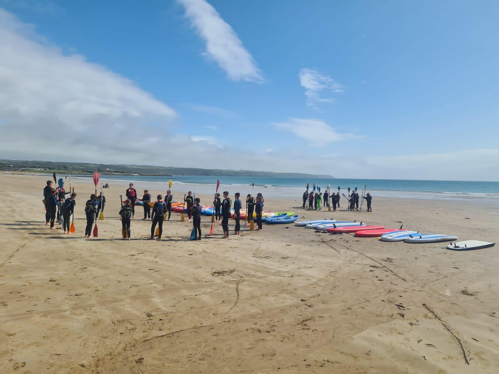 Summer camp group down at Ardmore beach